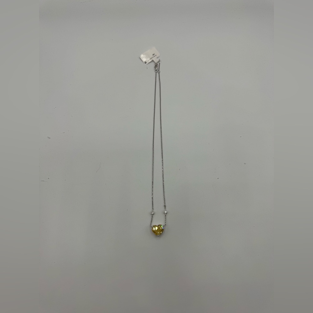 4ct Platinum Canary Heart Necklace - Picture 12 of 15